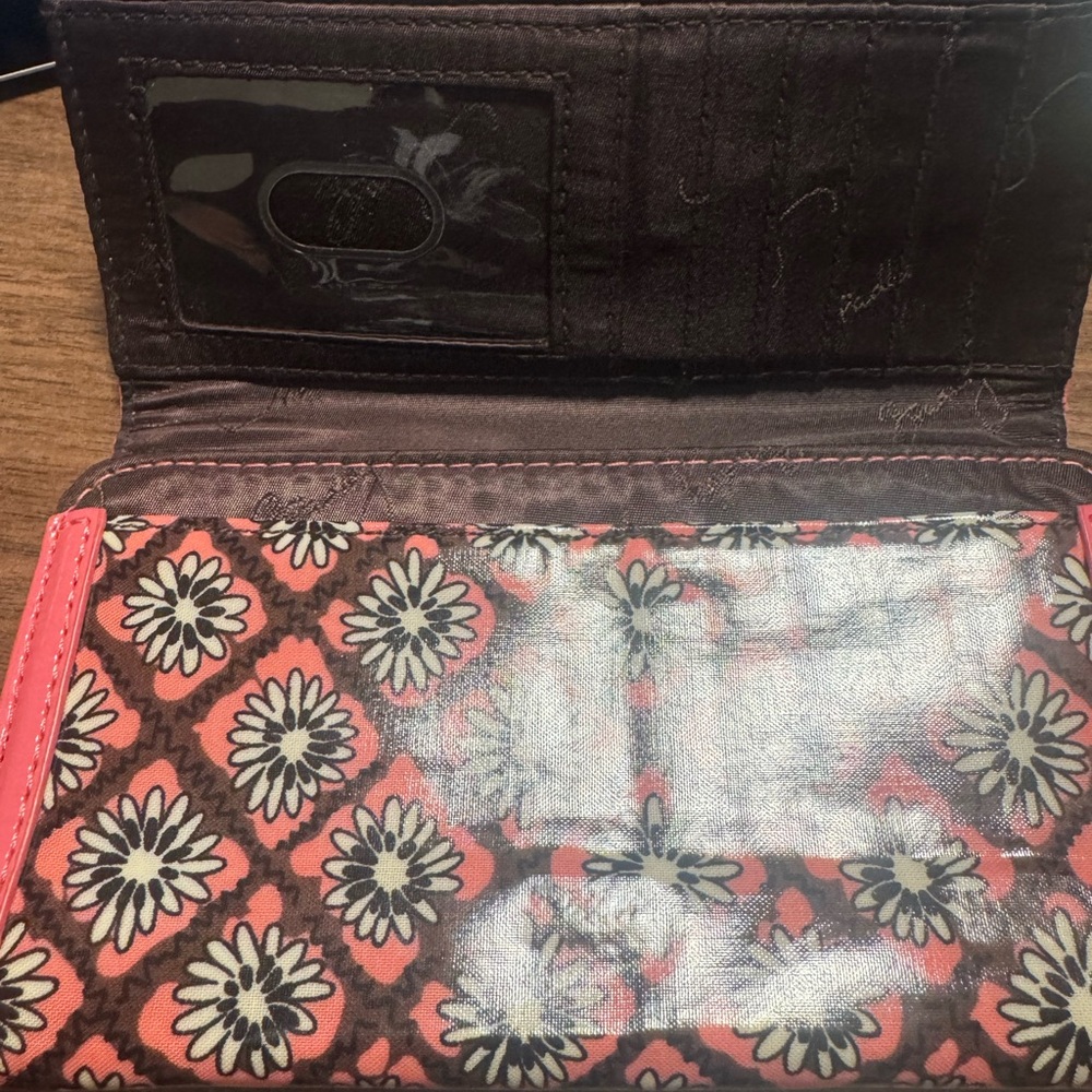 Vera Bradley Frill Collection Wallet - Mocha Rouge - EUC - Picture 3 of 7